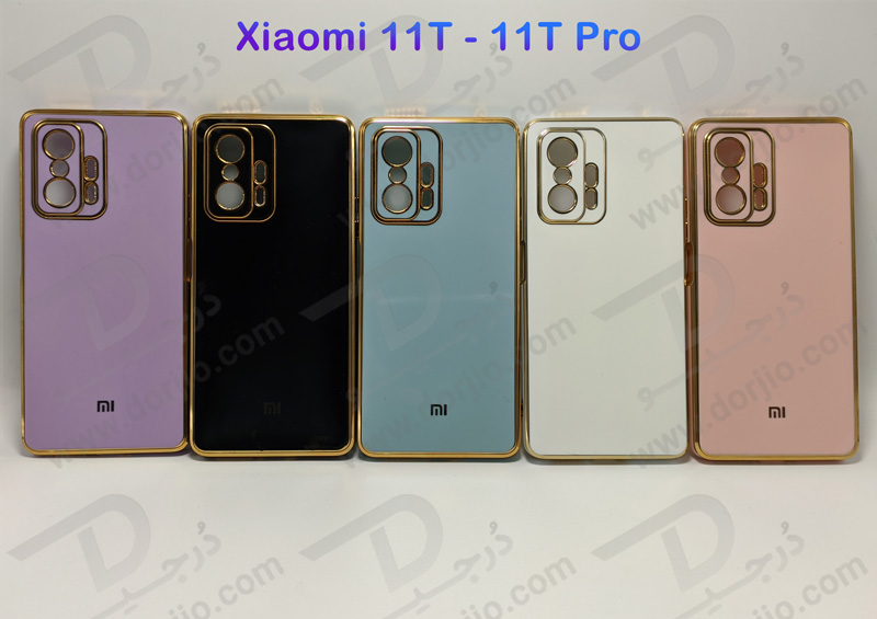 خرید قاب ژله ای فریم طلایی Xiaomi 11T Pro مدل My Case