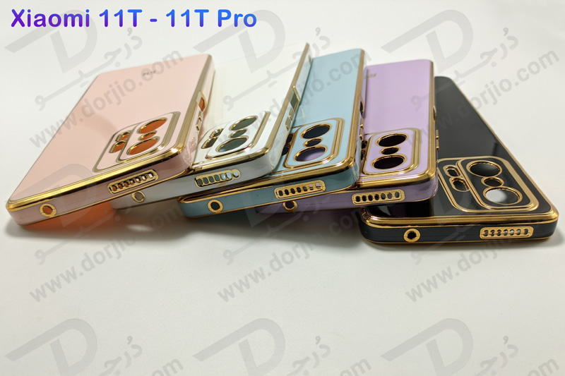 خرید قاب ژله ای فریم طلایی Xiaomi 11T Pro مدل My Case