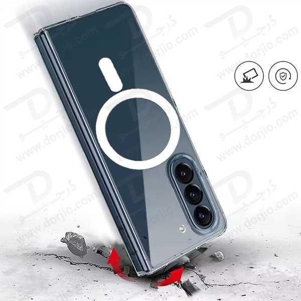 خرید قاب کریستالی تمام شفاف مگنتی مگ سیف Samsung Galaxy Z Fold 5
