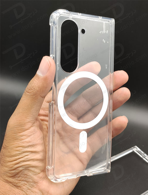 خرید قاب کریستالی تمام شفاف مگنتی مگ سیف Samsung Galaxy Z Fold 5