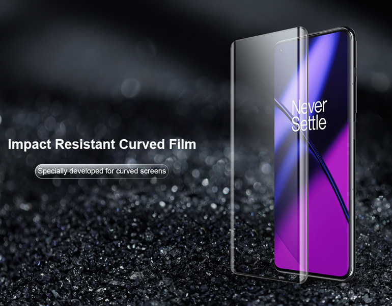 خرید نانو برچسب منحنی OnePlus 11 مارک نیلکین مدل Impact Resistant Curved Film ( پک 2 عددی )