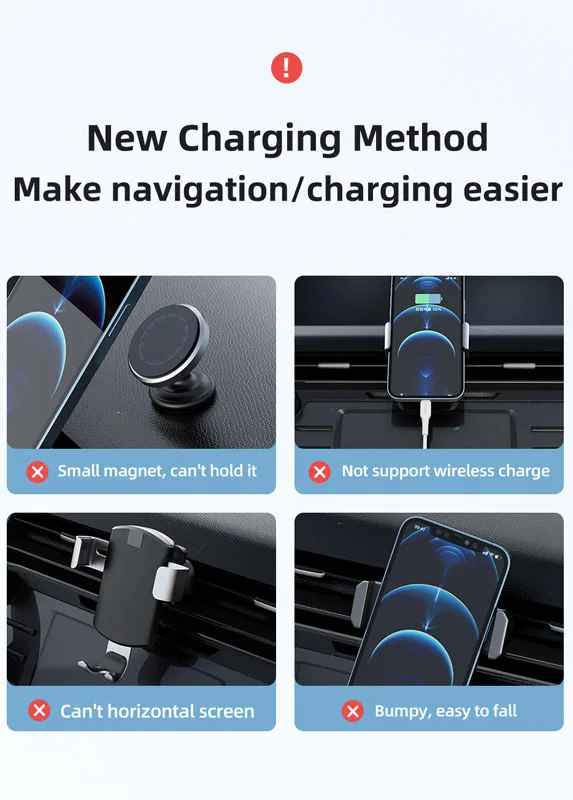 خرید هولدر و شارژر وایرلس مگنتی 15 وات ماشینی با کابل مک دودو - Mcdodo CH-7071