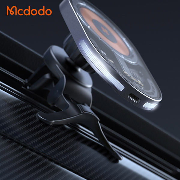 خرید هولدر و شارژر وایرلس مگنتی شفاف 15 وات ماشینی با کابل مک دودو - Mcdodo CH-2340
