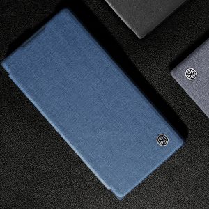 خرید کیف چرم و پارچه نیلکین Samsung Galaxy S23 Ultra مدل Qin Pro Plain Leather + Cloth Case