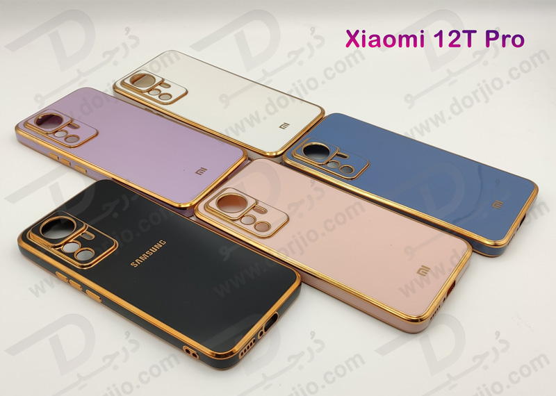 خرید قاب ژله ای فریم طلایی Xiaomi 12T Pro مدل My Case