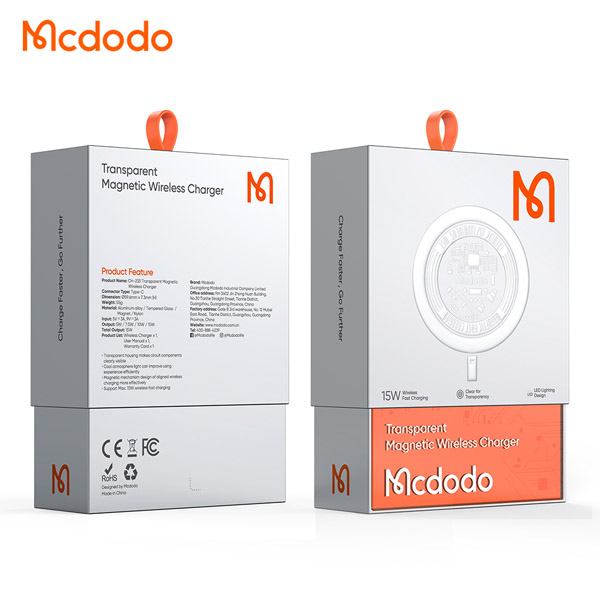 خرید شارژر وایرلس مگنتی مگ سیف شفاف مک دودو Mcdodo CH-2330