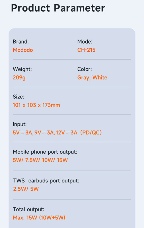 خرید هولدر و شارژر وایرلس مگنتی رومیزی فن دار دو کاره 15 وات مک‌ دودو مدل Mcdodo CH-215