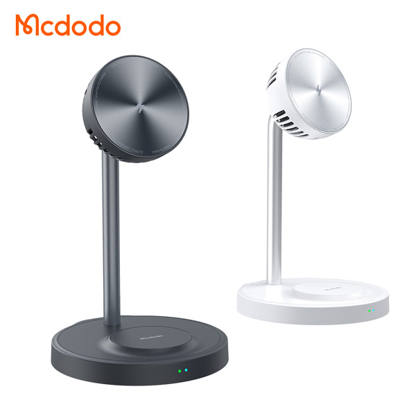 خرید هولدر و شارژر وایرلس مگنتی رومیزی فن دار دو کاره 15 وات مک‌ دودو مدل Mcdodo CH-215
