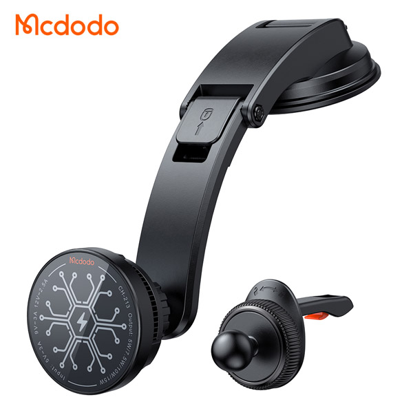 خرید هولدر و شارژر وایرلس مگنتی فن دار 15 وات ماشینی با کابل مک دودو - Mcdodo CH-2130