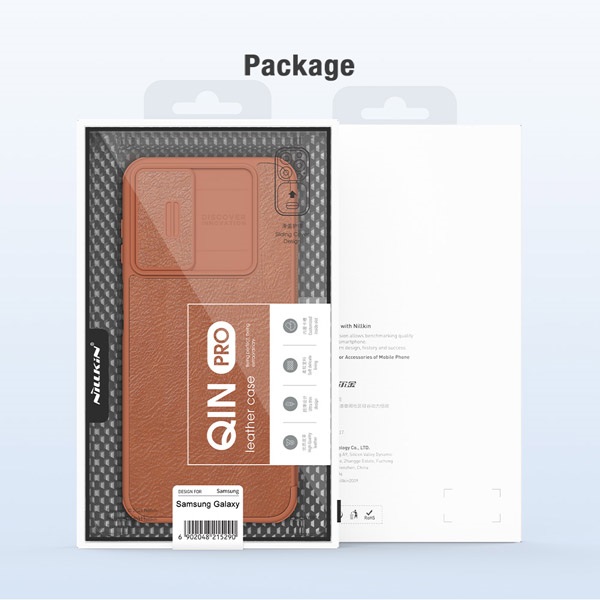 خرید کیف چرمی محافظ دوربین دار Samsung Galaxy A34 مارک نیلکین مدل Qin Pro Leather Case