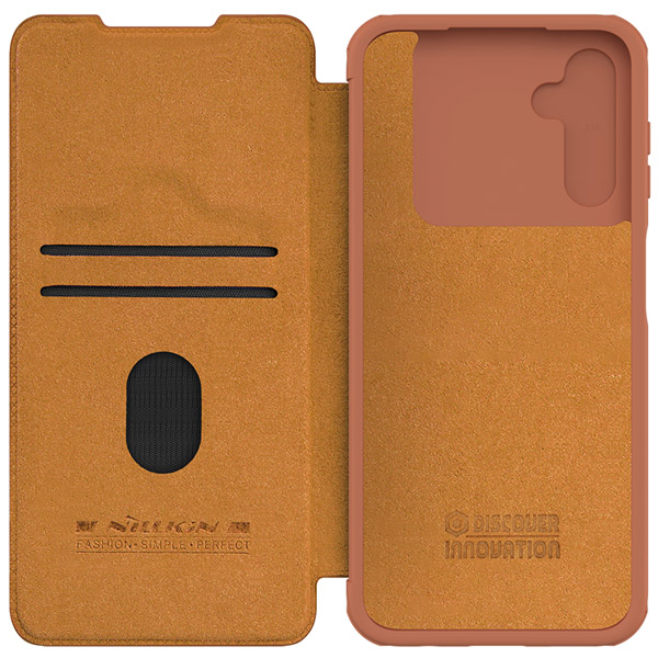 خرید کیف چرمی محافظ دوربین دار Samsung Galaxy M14 5G مارک نیلکین مدل Qin Pro Leather Case