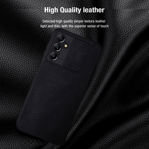 خرید کیف چرمی محافظ دوربین دار Samsung Galaxy M14 5G مارک نیلکین مدل Qin Pro Leather Case