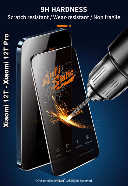 خرید گلس شیشه ای Xiaomi 12T Pro مارک Mietubl مدل Anti-Static Dustproof