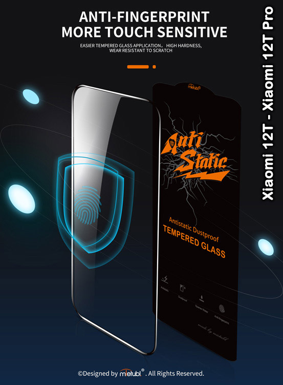 خرید گلس شیشه ای Xiaomi 12T Pro مارک Mietubl مدل Anti-Static Dustproof
