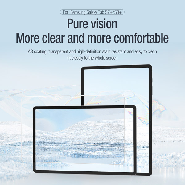 خرید برچسب صفحه نمایش تبلت Samsung Galaxy Tab S8 Plus مارک نیلکین مدل Pure series AR Film