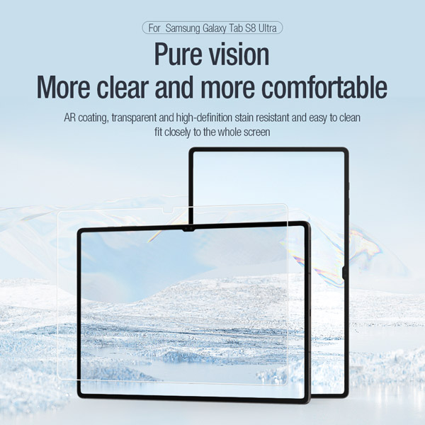 خرید برچسب صفحه نمایش تبلت Samsung Galaxy Tab S8 Ultra مارک نیلکین مدل Pure series AR Film