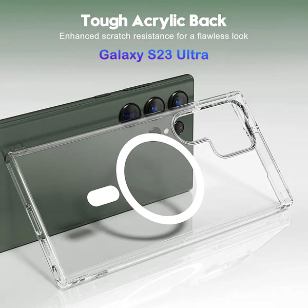 خرید قاب کریستالی شفاف مگنتی Samsung Galaxy S23 Ultra