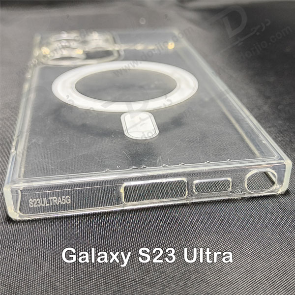 خرید قاب کریستالی شفاف مگنتی با محافظ دوربین Samsung Galaxy S23 Ultra