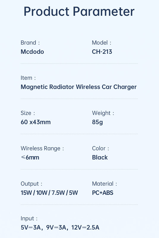 خرید هولدر و شارژر وایرلس مگنتی فن دار 15 وات ماشینی با کابل مک دودو - Mcdodo CH-2130