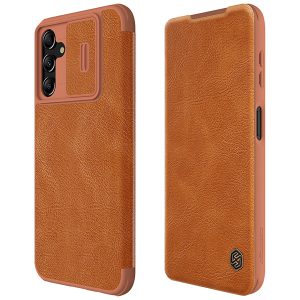 خرید کیف چرمی محافظ دوربین دار Samsung Galaxy A14 5G مارک نیلکین مدل Qin Pro Leather Case