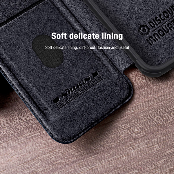 خرید کیف چرمی محافظ دوربین دار Samsung Galaxy A24 4G مارک نیلکین مدل Qin Pro Leather Case
