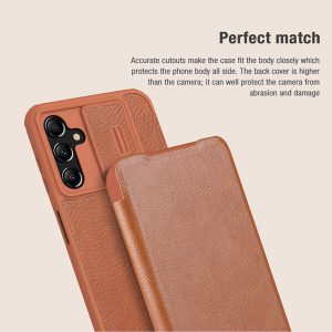 خرید کیف چرمی محافظ دوربین دار Samsung Galaxy A24 4G مارک نیلکین مدل Qin Pro Leather Case