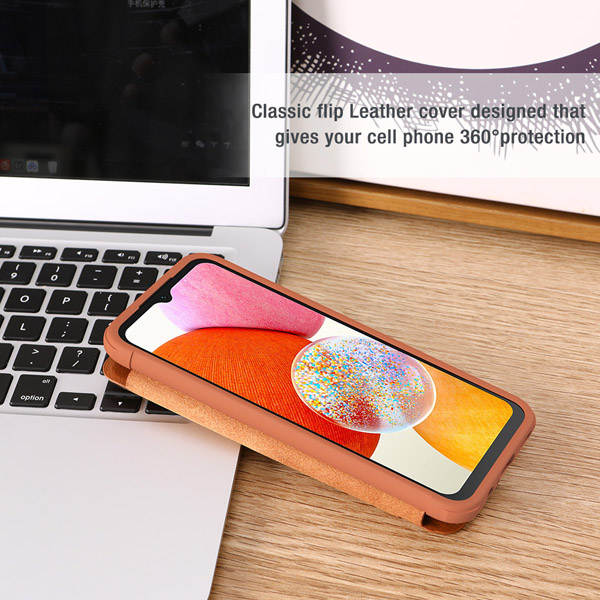 خرید کیف چرمی محافظ دوربین دار Samsung Galaxy A24 5G مارک نیلکین مدل Qin Pro Leather Case