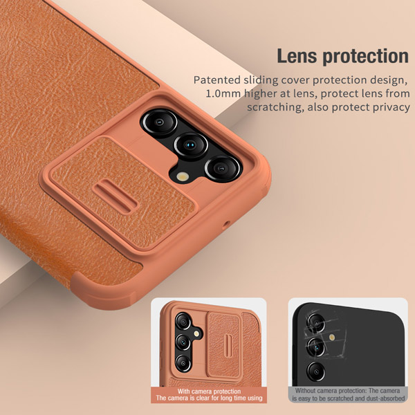 خرید کیف چرمی محافظ دوربین دار Samsung Galaxy A24 5G مارک نیلکین مدل Qin Pro Leather Case خرید کیف چرمی محافظ دوربین دار Samsung Galaxy A24 5G مارک نیلکین مدل Qin Pro Leather Case