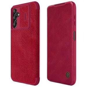 خرید کیف چرمی محافظ دوربین دار Samsung Galaxy M14 5G مارک نیلکین مدل Qin Pro Leather Case
