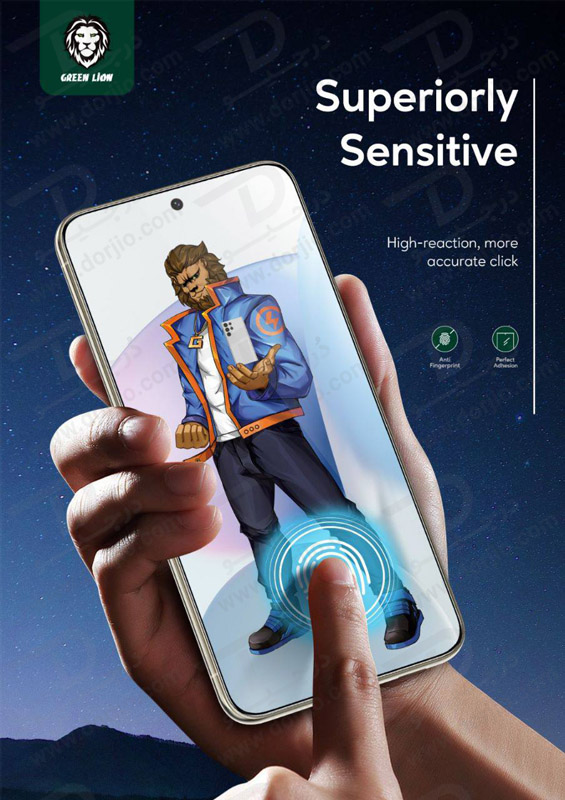 خرید گلس شیشه ای دور چسب Samsung Galaxy S23 Plus مارک Green Lion
