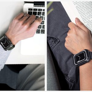 خرید قاب محافظ با بند ژله ای قفل دار Apple Watch 44mm نیلکین مدل DynaGuard Wristband