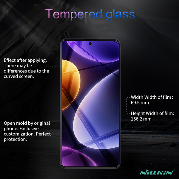 خرید محافظ صفحه نمایش شیشه ای Xiaomi Poco F5 مارک نیلکین مدل H+Pro Anti-Explosion