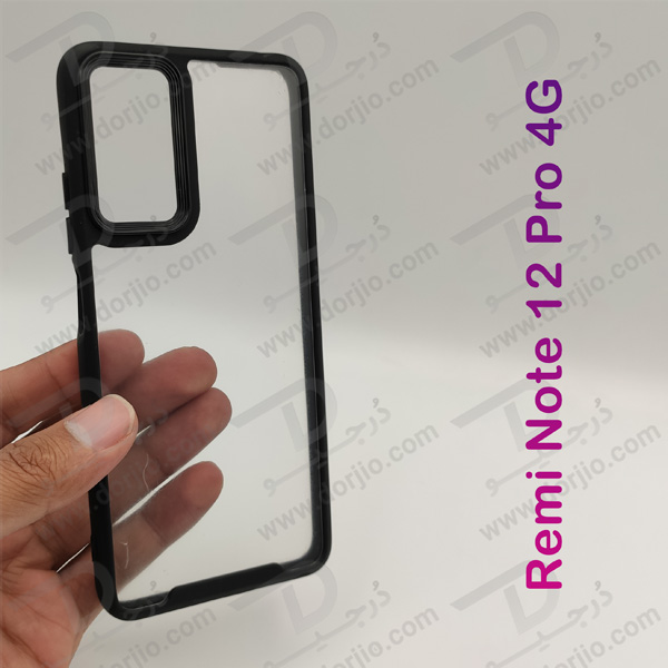 خرید کریستال کاور شفاف فریم ژله‌ ای رنگی Xiaomi Redmi Note 12 Pro 4G
