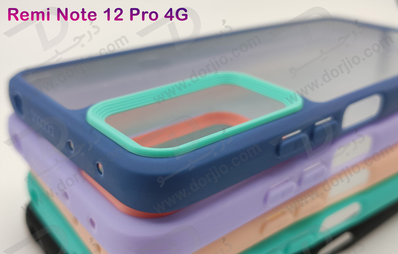 خرید کریستال کاور شفاف فریم ژله‌ ای رنگی Xiaomi Redmi Note 12 Pro 4G