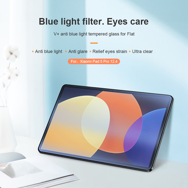 خرید گلس شیشه ای نیلکین تبلت Xiaomi Pad 5 Pro 12.4 مدل V+ Anti Blue Light