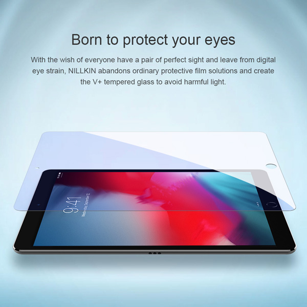 خرید گلس شیشه ای نیلکین تبلت iPad 9.7 2017 مدل V+ Anti Blue Light