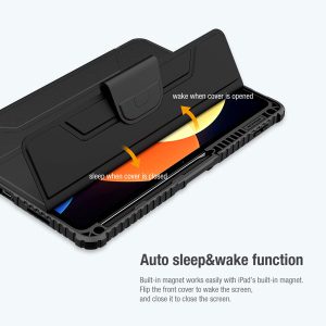 خرید فلیپ کاور چرمی پشت شفاف ایربگ دار Xiaomi Pad 5 Pro 12.4 مارک نیلکین مدل Bumper Pro