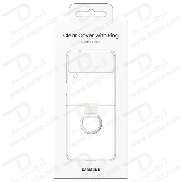 خرید قاب شفاف رینگ دار Samsung Galaxy Z Flip 4 مدل Clear Cover With Ring