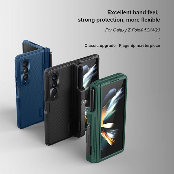 خرید قاب ضد ضربه پایه دار نیلکین Samsung Galaxy Z Fold 4 مدل Super Frosted Shield Fold