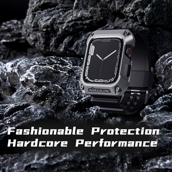 خرید قاب محافظ با بند ژله ای قفل دار Apple Watch 45mm نیلکین مدل DynaGuard Wristband