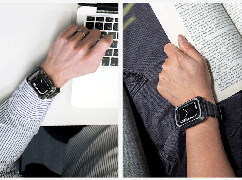 قاب محافظ با بند ژله ای قفل دار Apple Watch 45mm نیلکین مدل DynaGuard Wristband 8