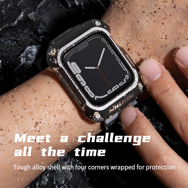 خرید قاب محافظ با بند ژله ای قفل دار Apple Watch 45mm نیلکین مدل DynaGuard Wristband
