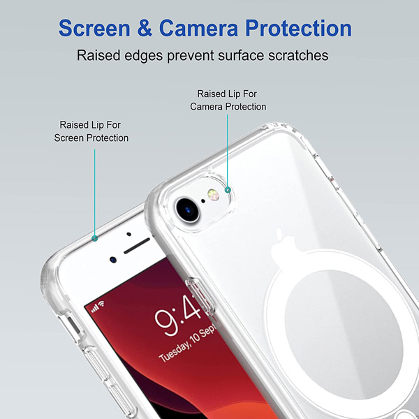 خرید قاب کریستالی شفاف مگ سیف iPhone SE 2022