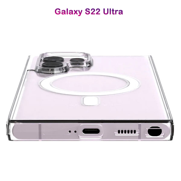 خرید قاب کریستالی شفاف مگنتی Samsung Galaxy S22 Ultra