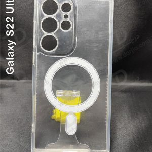 خرید قاب کریستالی شفاف مگنتی با محافظ دوربین Samsung Galaxy S22 Ultra