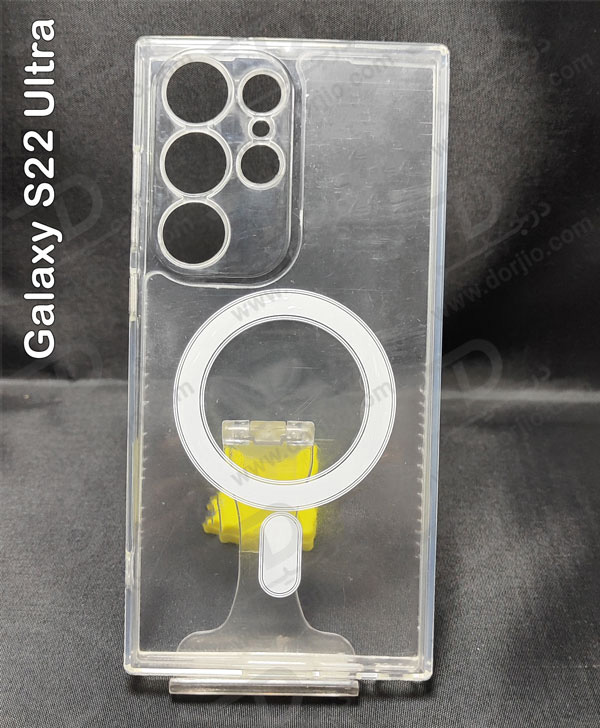 خرید قاب کریستالی شفاف مگنتی با محافظ دوربین Samsung Galaxy S22 Ultra