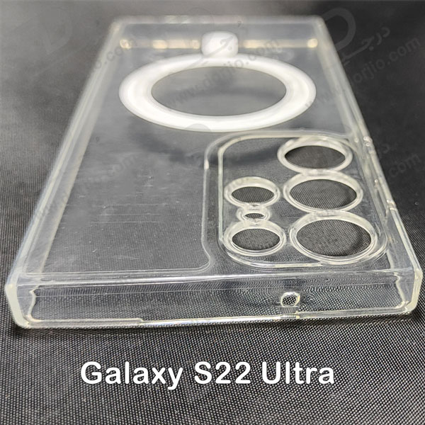 خرید قاب کریستالی شفاف مگنتی با محافظ دوربین Samsung Galaxy S22 Ultra