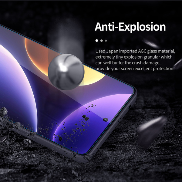 خرید محافظ صفحه نمایش شیشه ای Xiaomi Poco F5 مارک نیلکین مدل H+Pro Anti-Explosion