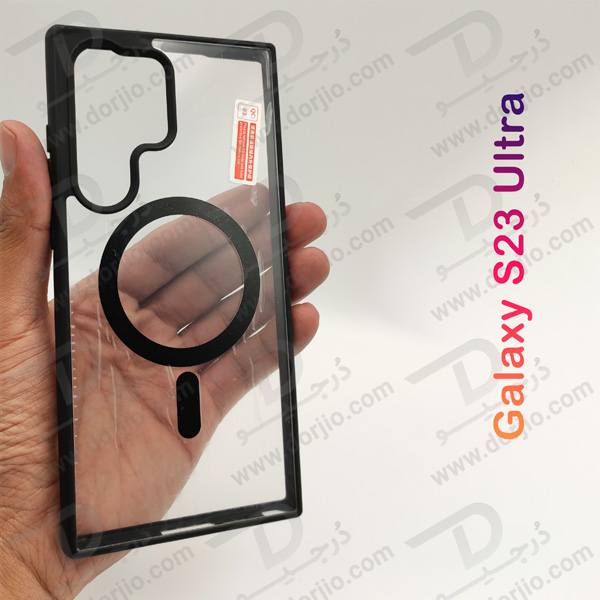 خرید مگ سیف کاور شفاف فریم رنگی Samsung Galaxy S23 Ultra مارک Berlia