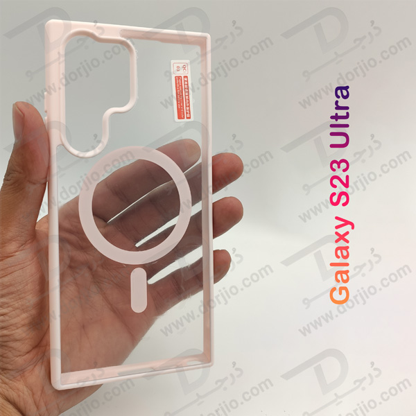 خرید مگ سیف کاور شفاف فریم رنگی Samsung Galaxy S23 Ultra مارک Berlia